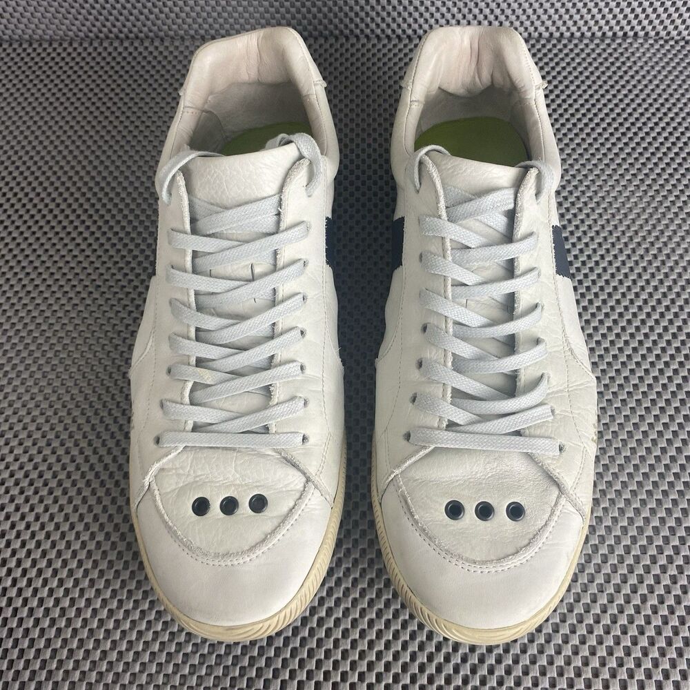 Osklen Riva Lona Sneakers Mens 12 White Leather Lace Up Low Top Casual - Picture 5 of 14